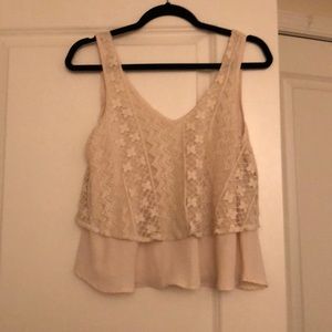 Cream lace tank top
